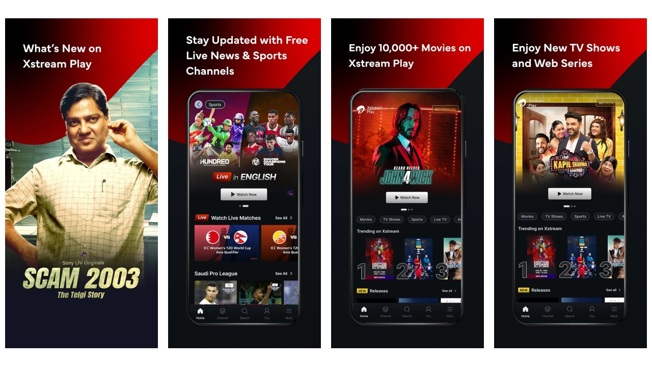 Xstream Play: Movies & Cricket