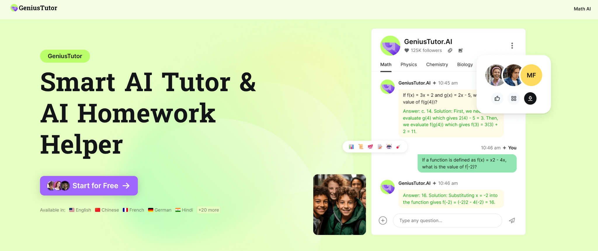 GeniusTutor - Best AI Homework Help Tool